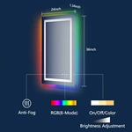 Miroir de salle de bain LED RGB