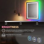 Miroir de salle de bain LED RGB
