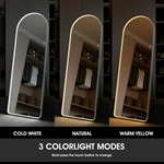 Miroir pleine longueur arqué à LED