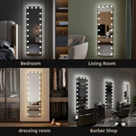 Miroir sur pied à LED de style Hollywood