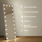 Miroir sur pied à LED de style Hollywood