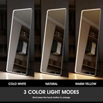 Miroir pleine longueur encadré à LED