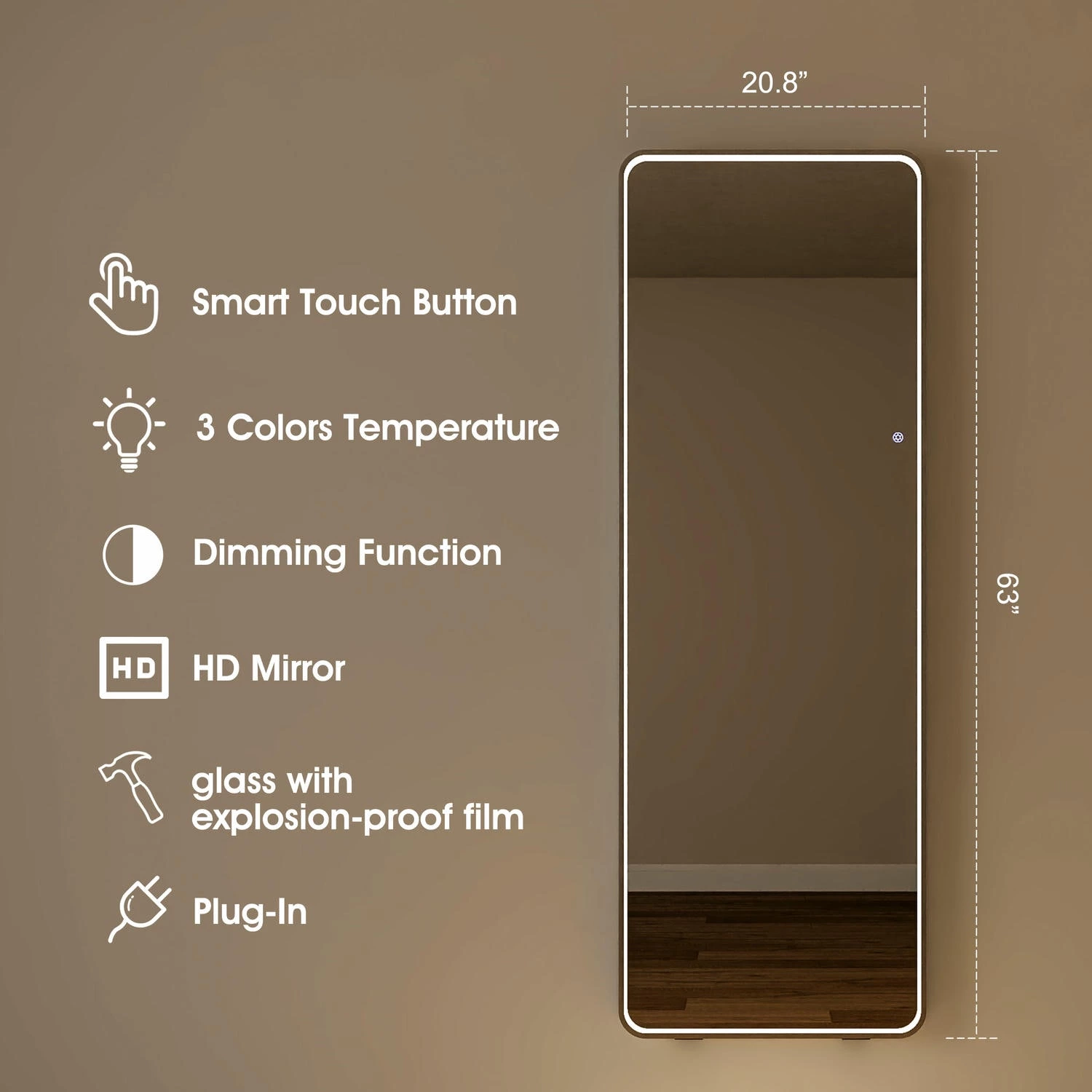 Framed Led Full Length Mirror