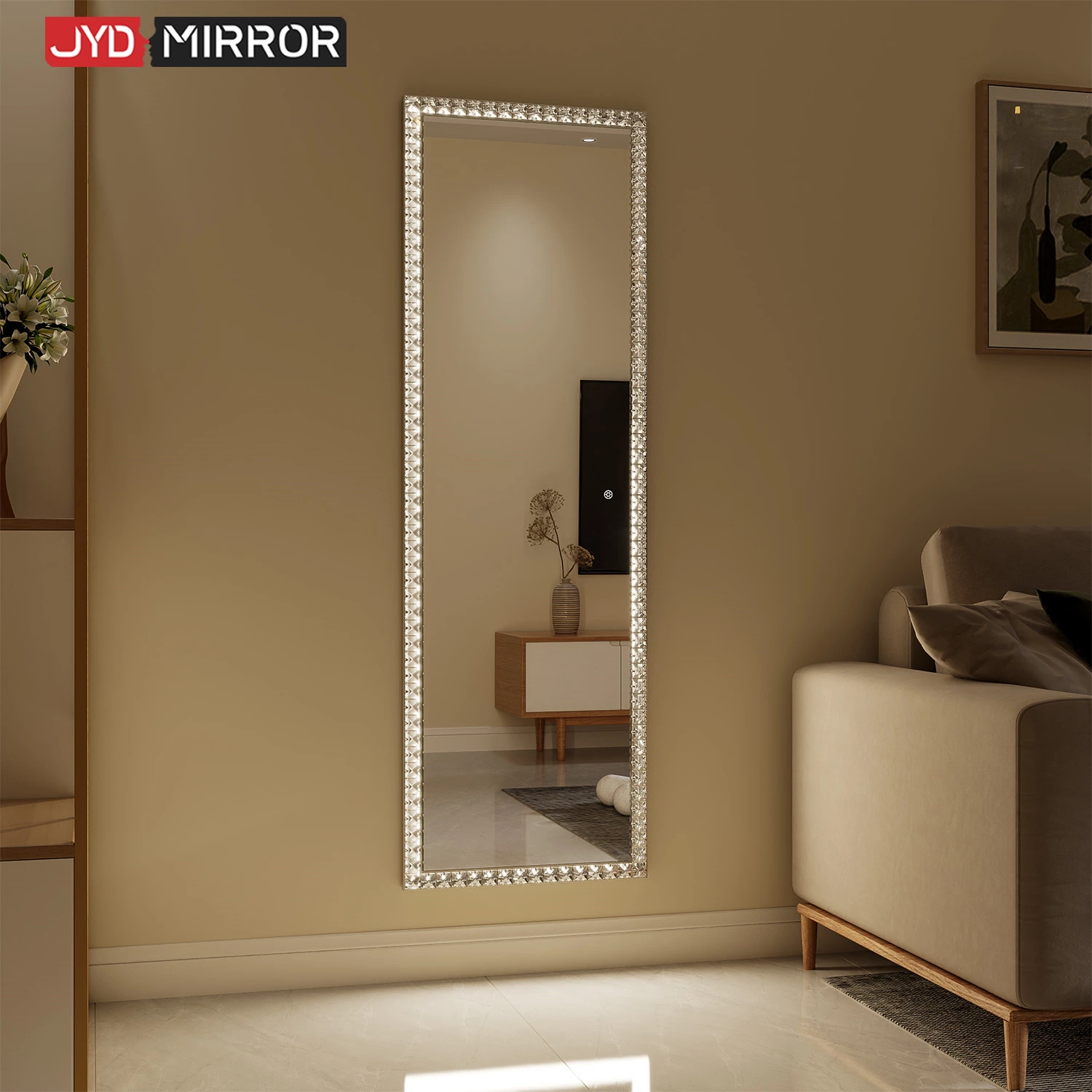 Led Crystal Full Length Mirror
