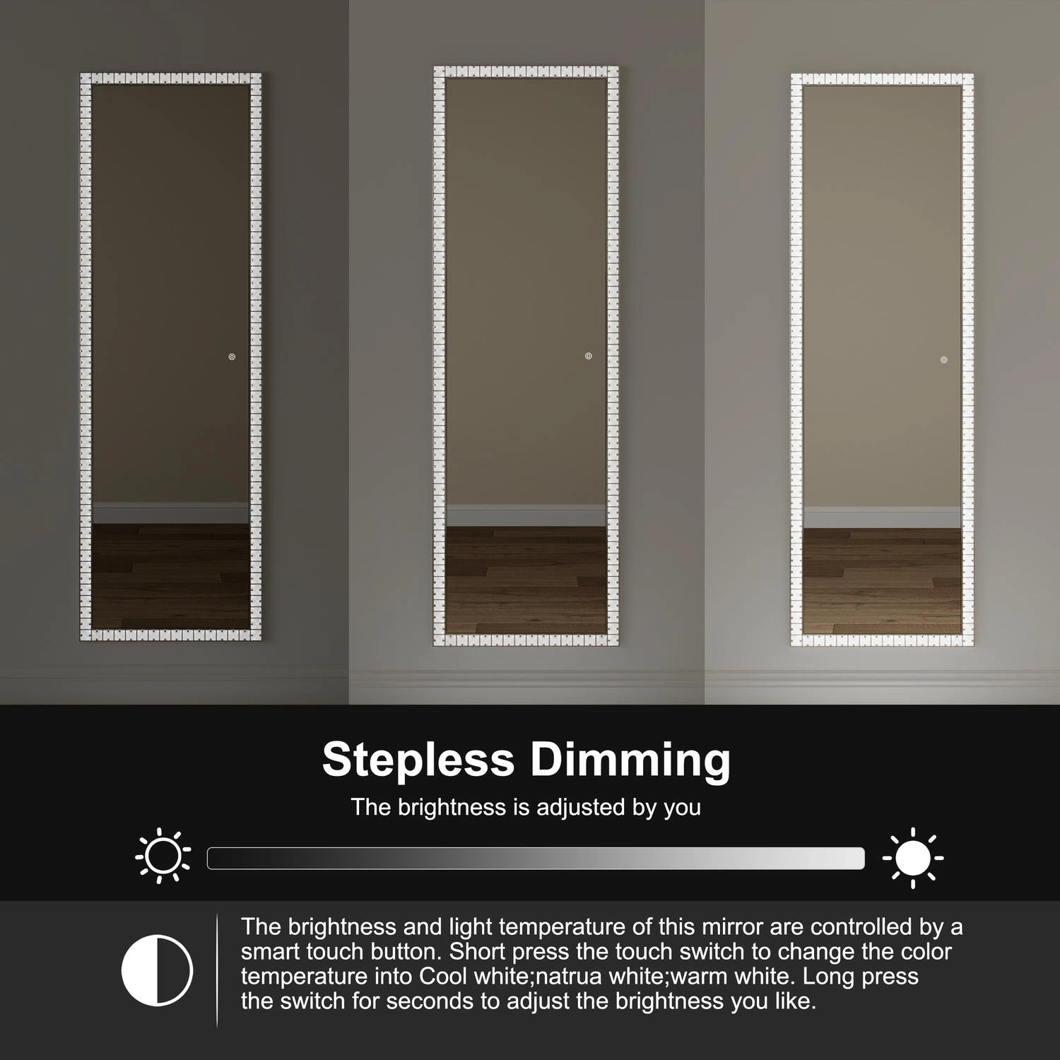 Led Crystal Full Length Mirror