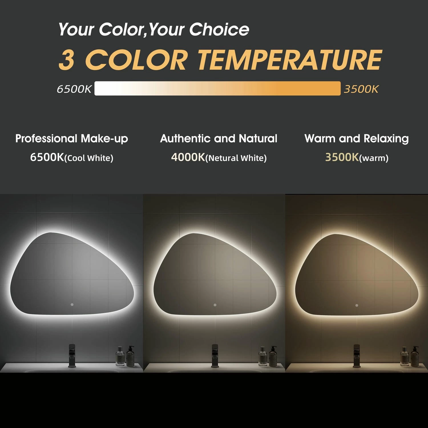 Irregular LED Bathroom Mirror