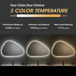 Miroir de salle de bain LED irrégulier