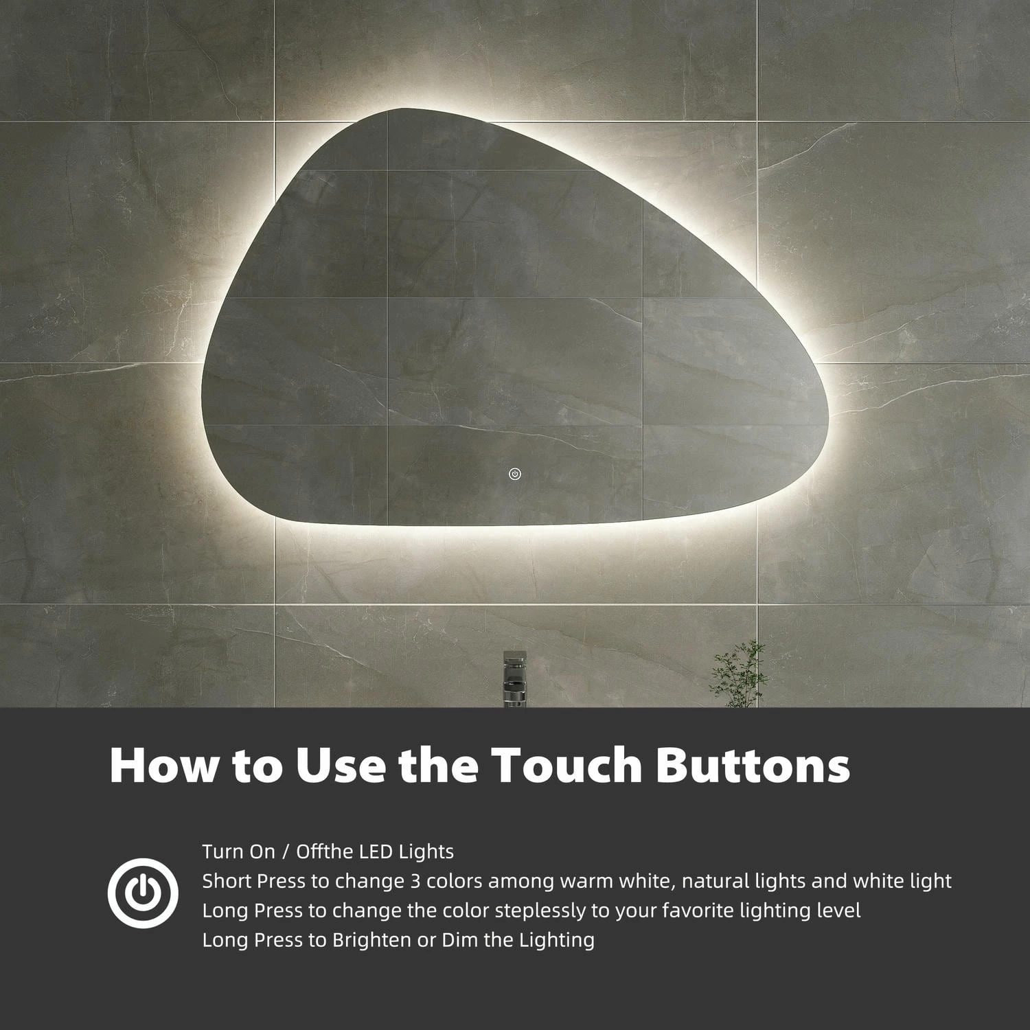 Irregular LED Bathroom Mirror