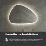Miroir de salle de bain LED irrégulier