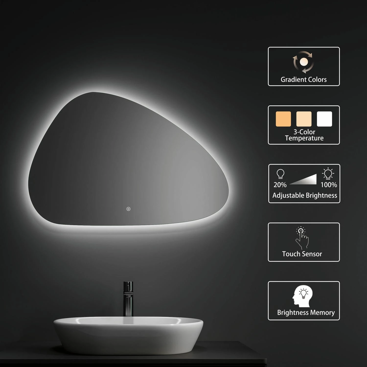 Irregular LED Bathroom Mirror