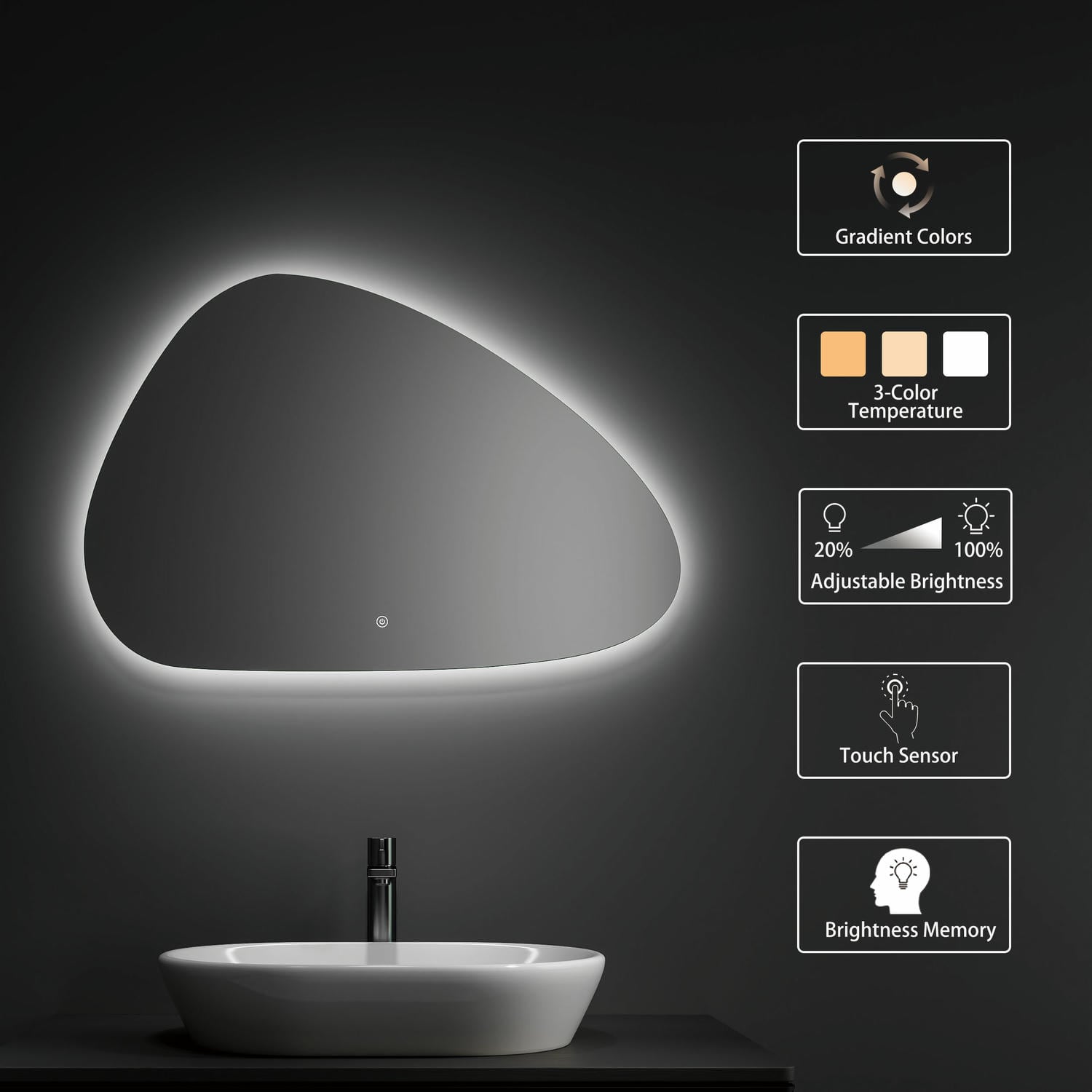 Irregular LED Bathroom Mirror