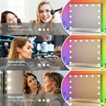 Miroir de coiffeuse Hollywood à LED RGB