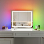 Miroir de coiffeuse de bureau à LED RGB