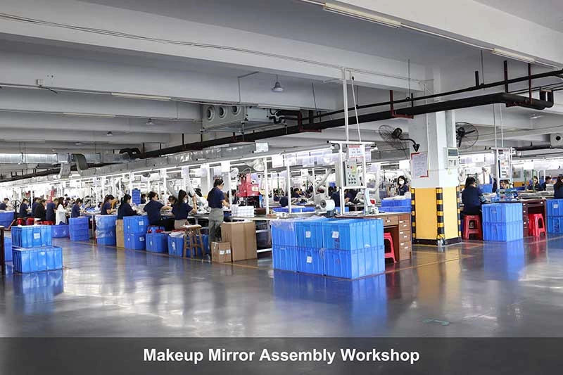 Atelier d'assemblage de miroirs de maquillage