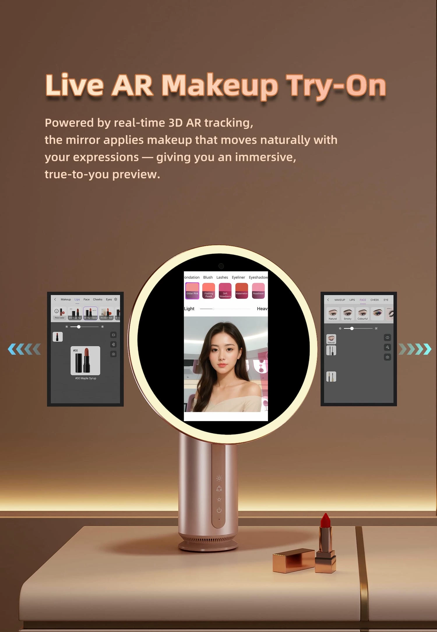 AI Skin-Analyzer LED Vanity Mirror