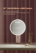 Miroir de courtoisie LED avec analyseur de peau IA