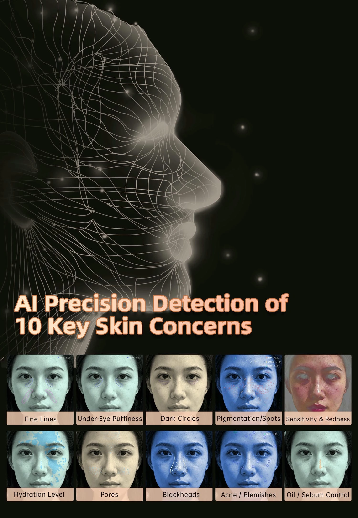 AI Skin-Analyzer LED Vanity Mirror