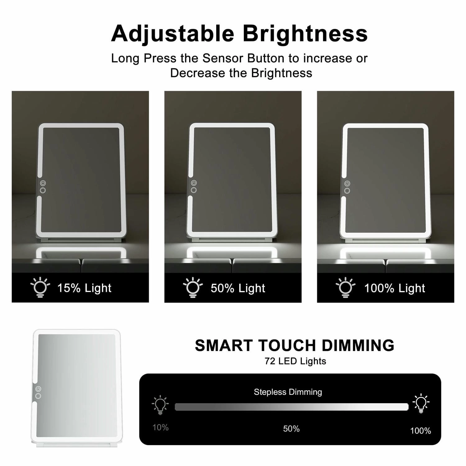 Portable LED Travel Makeup Mirror