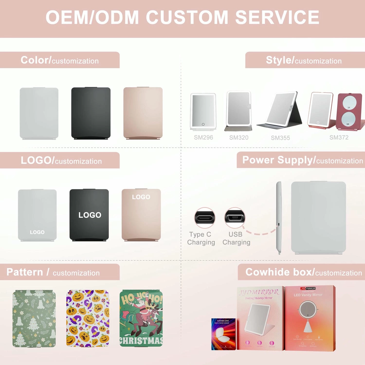 Portable LED Travel Makeup Mirror