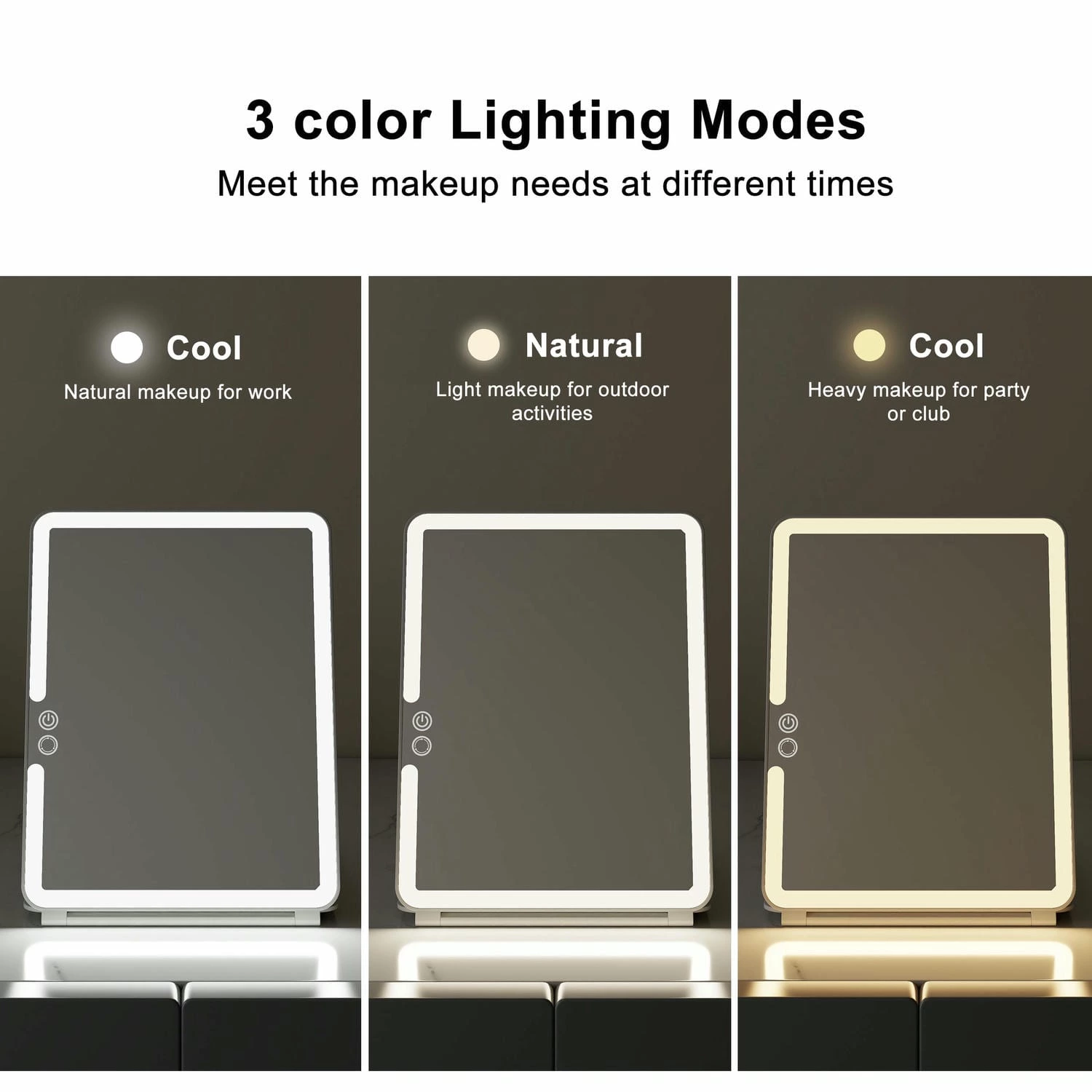 Portable LED Travel Makeup Mirror