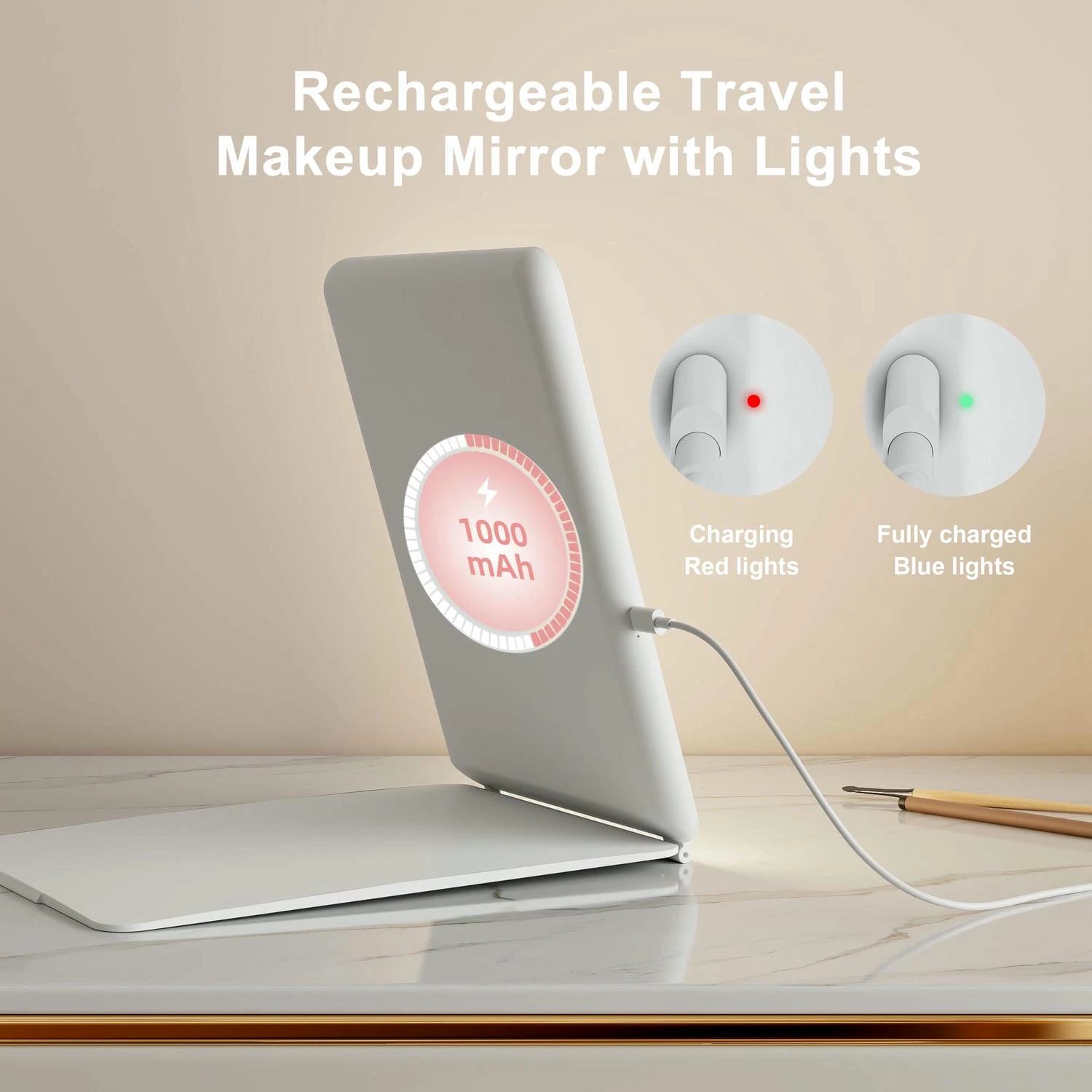 Portable LED Travel Makeup Mirror