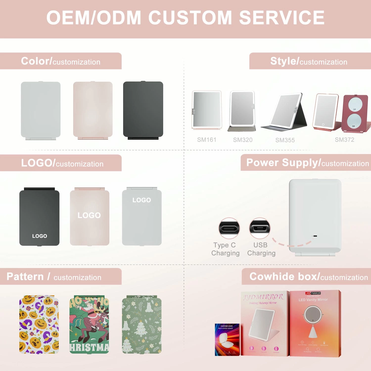 Portable LED Travel Makeup Mirror