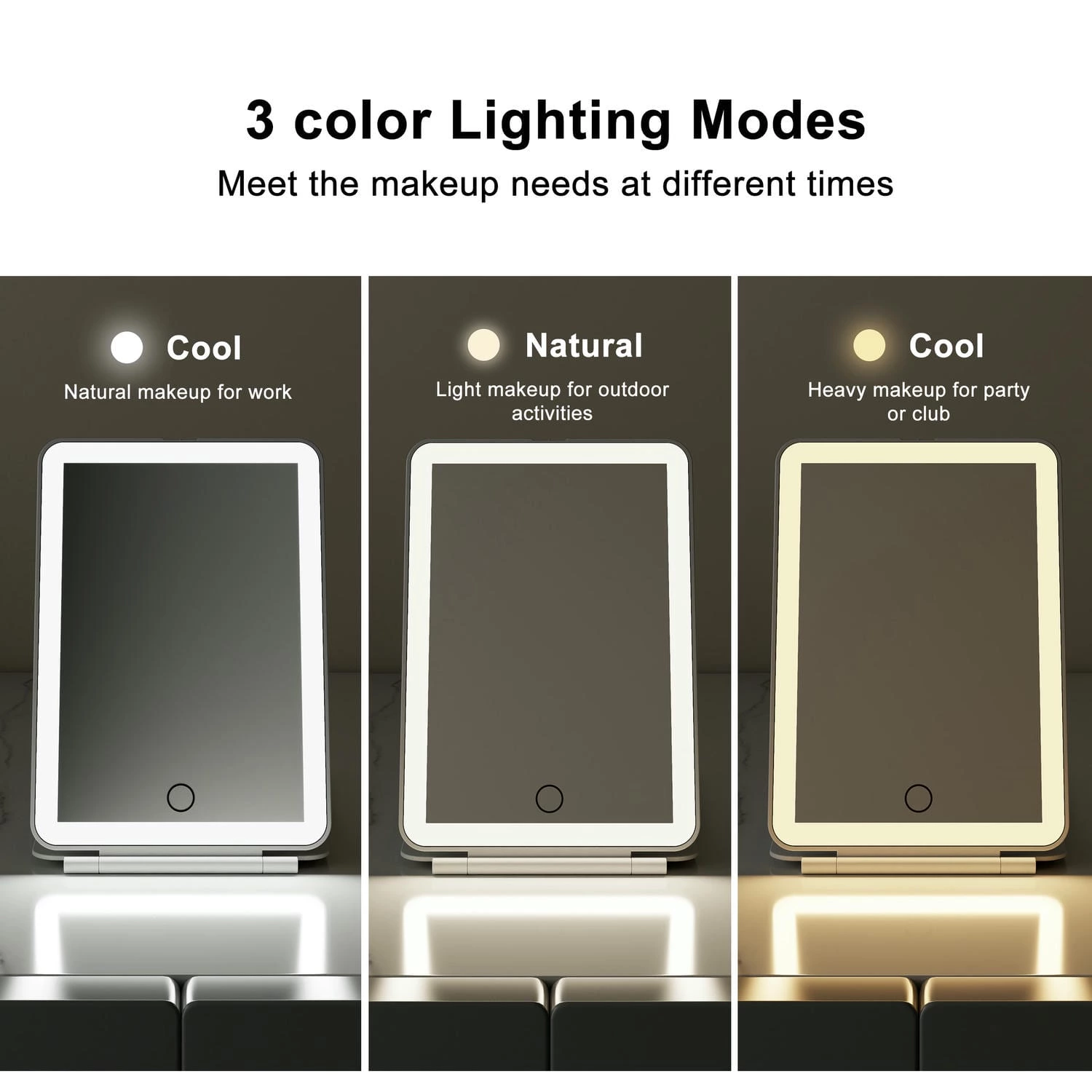 Portable LED Travel Makeup Mirror
