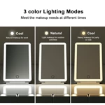 Miroir de maquillage de voyage portable à LED