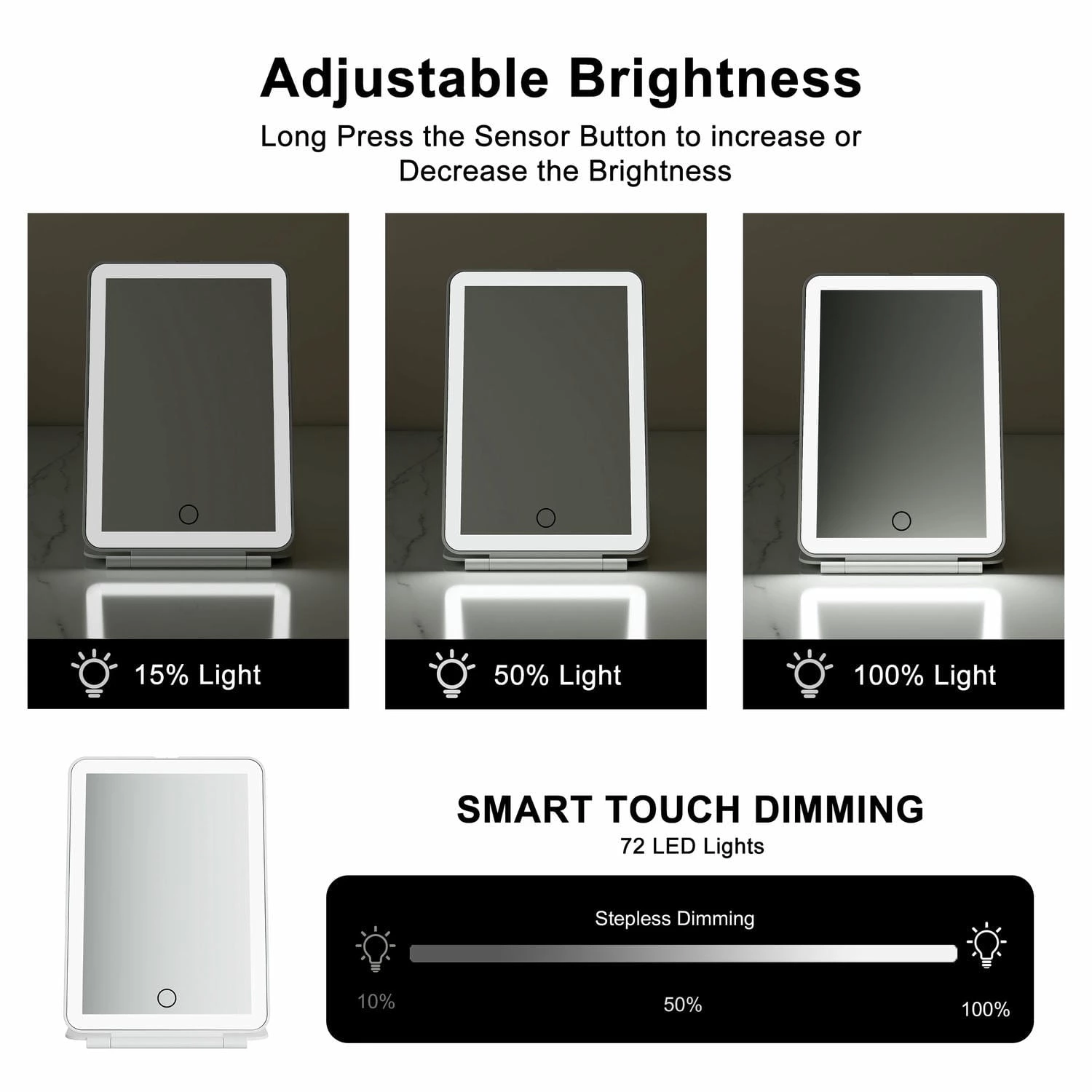 Portable LED Travel Makeup Mirror
