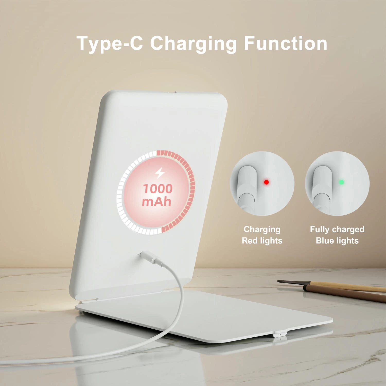 Portable LED Travel Makeup Mirror