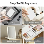 Miroir de maquillage de voyage portable à LED
