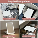 Miroir de maquillage de voyage portable à LED