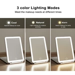 Miroir de maquillage de voyage portable à LED