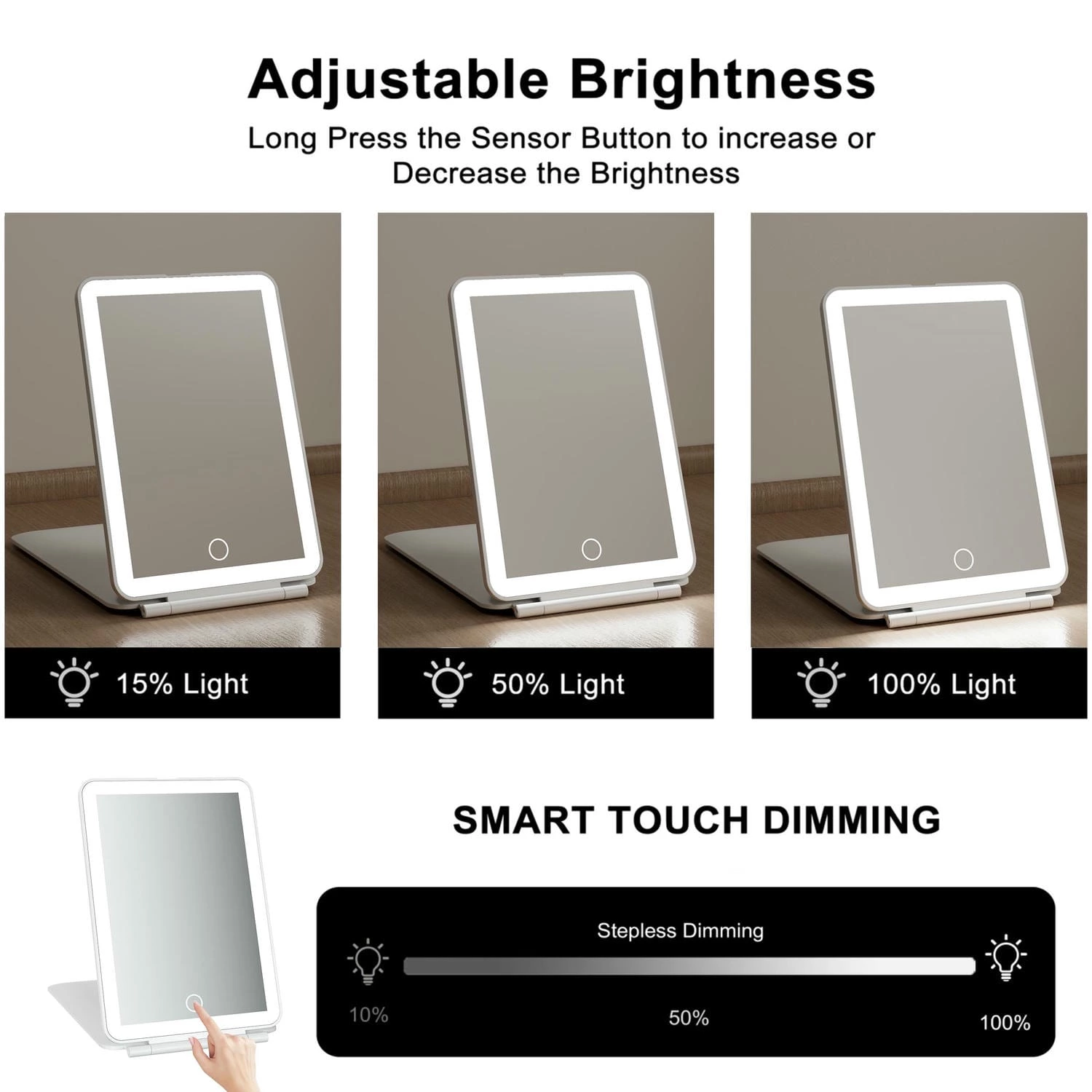 Portable LED Travel Makeup Mirror