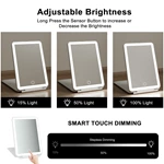 Miroir de maquillage de voyage portable à LED