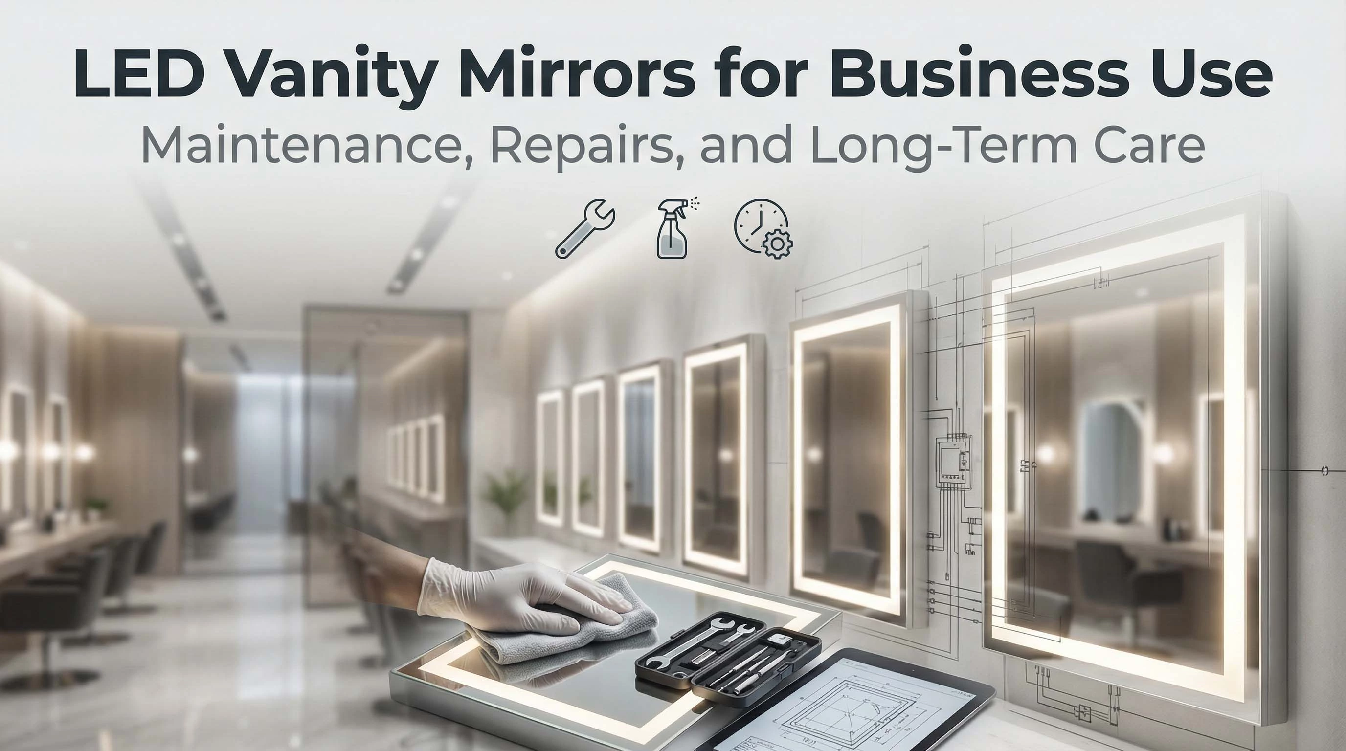 Miroirs de courtoisie à DEL pour usage professionnel : entretien, réparations et soins à long terme