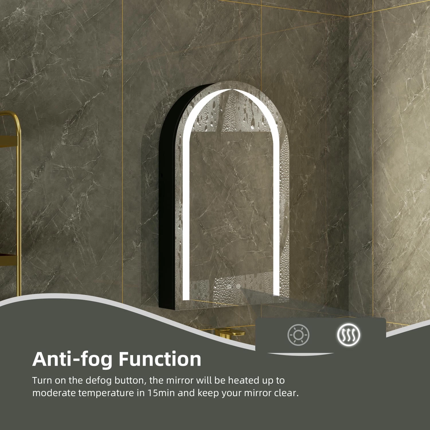 Arched LED Mirror Cabinet