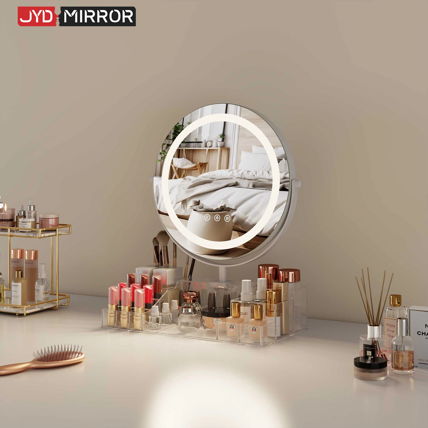 Miroir de coiffeuse avec rangement