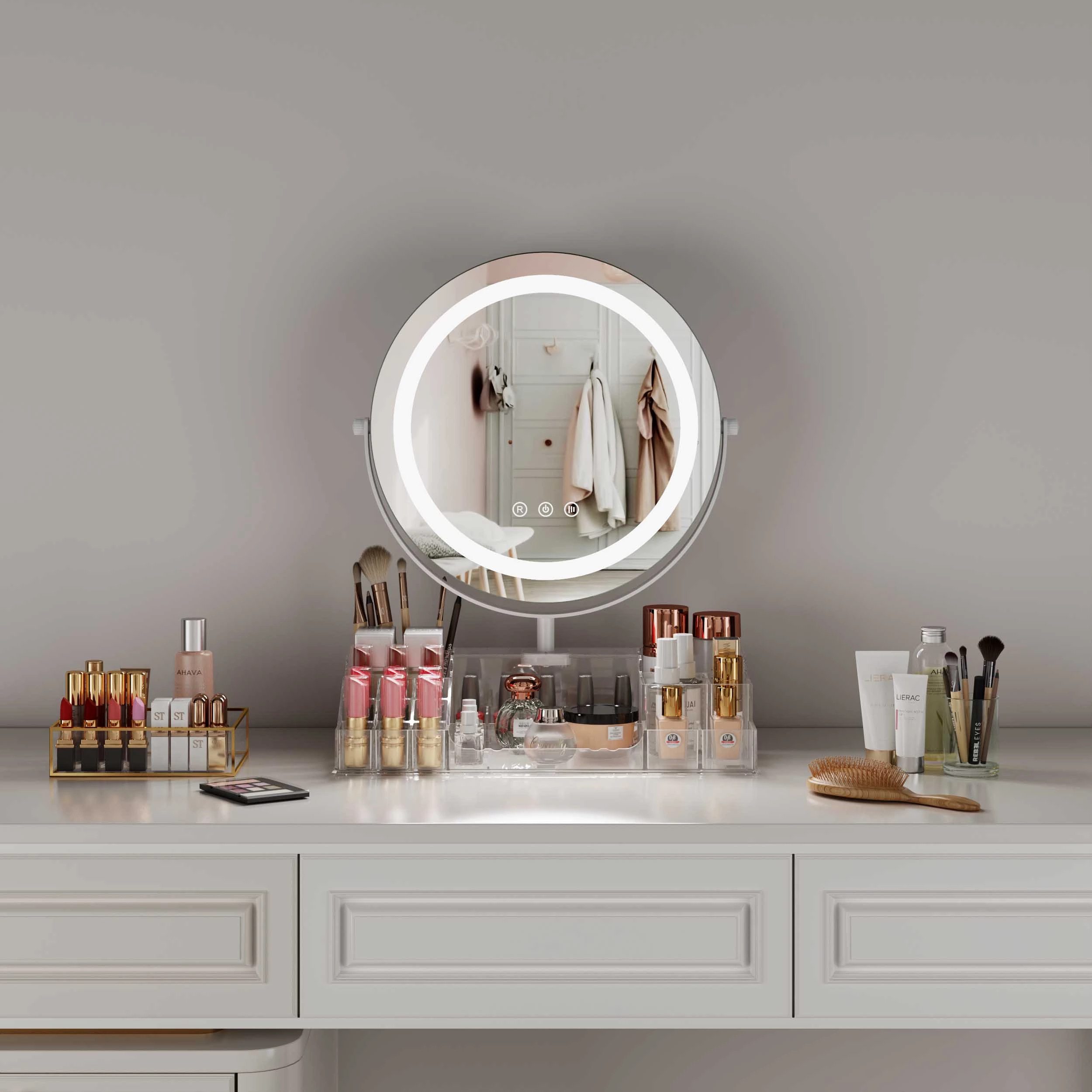 Miroir de coiffeuse avec rangement