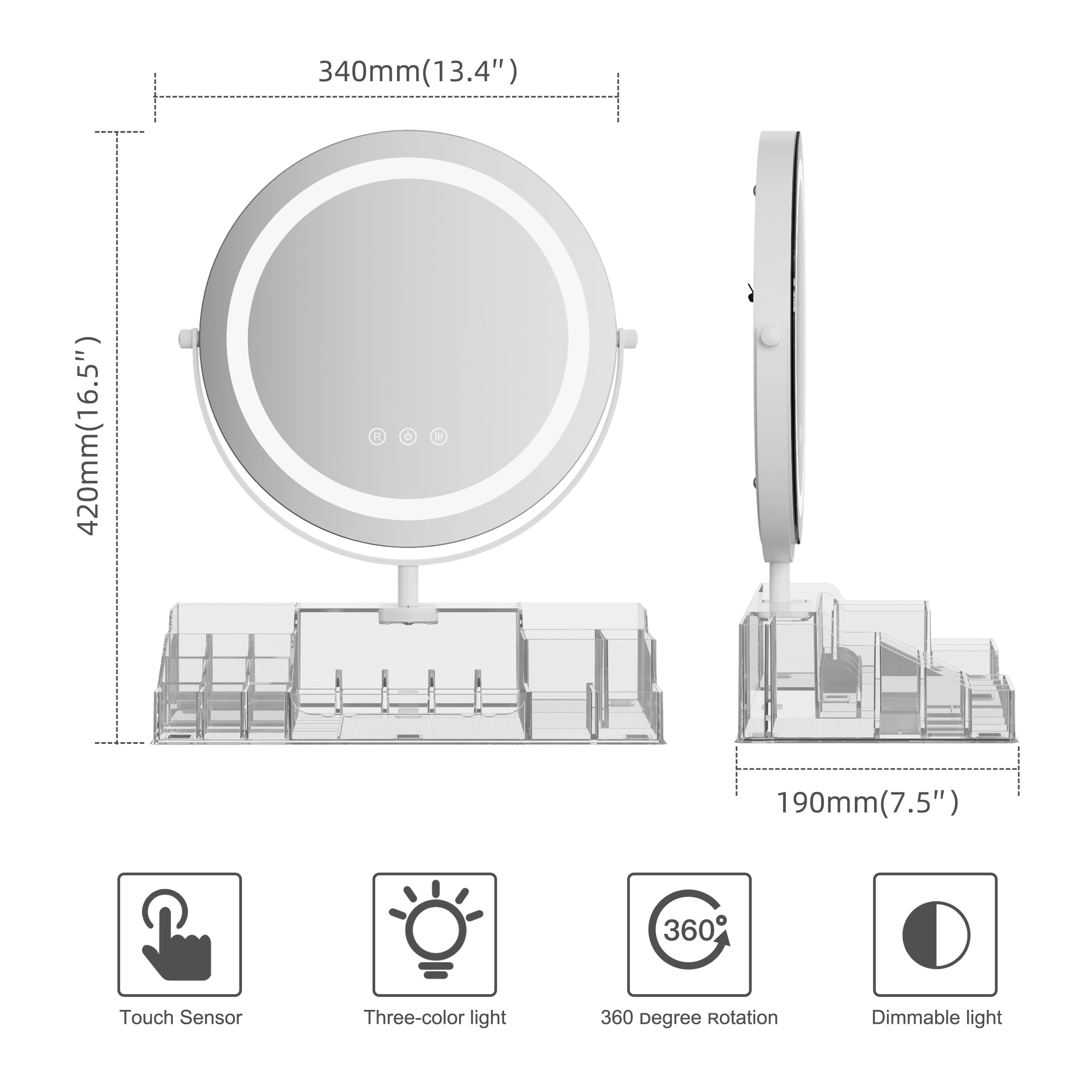 Vanity Mirror With Storage