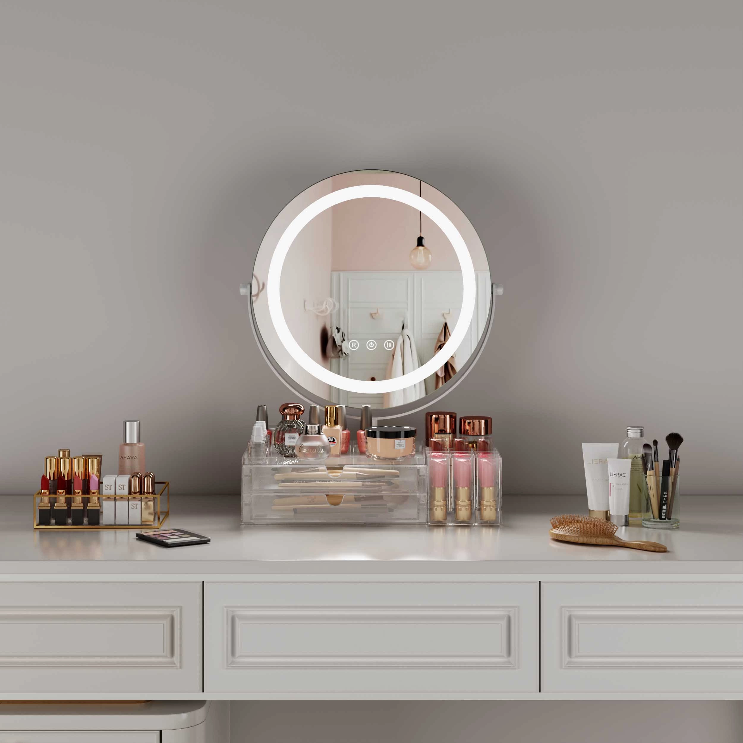 Miroir de coiffeuse avec rangement