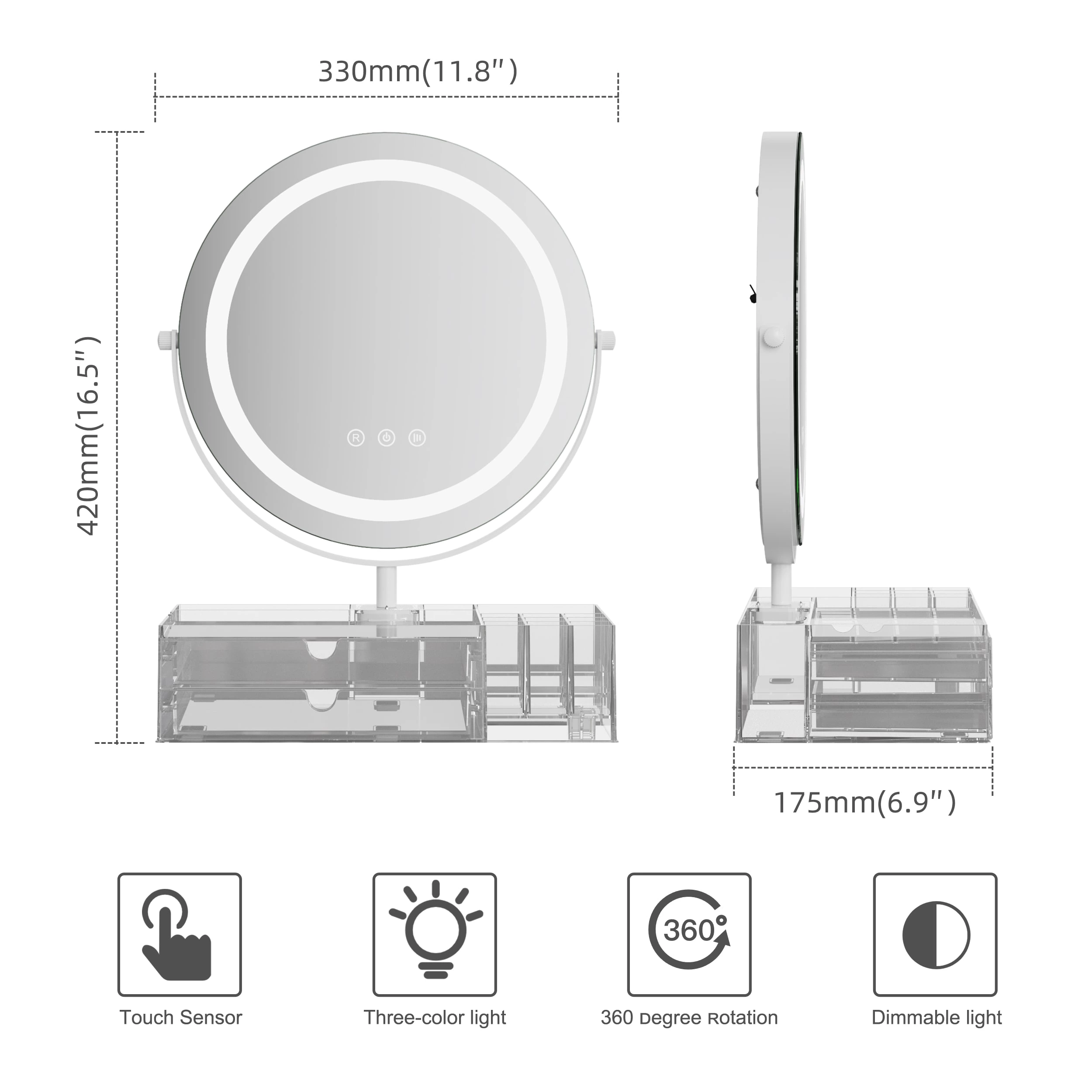 Vanity Mirror With Storage