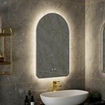 Miroir de salle de bain arqué à LED