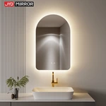Miroir de salle de bain arqué à LED