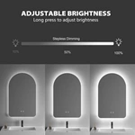 Miroir de salle de bain arqué à LED