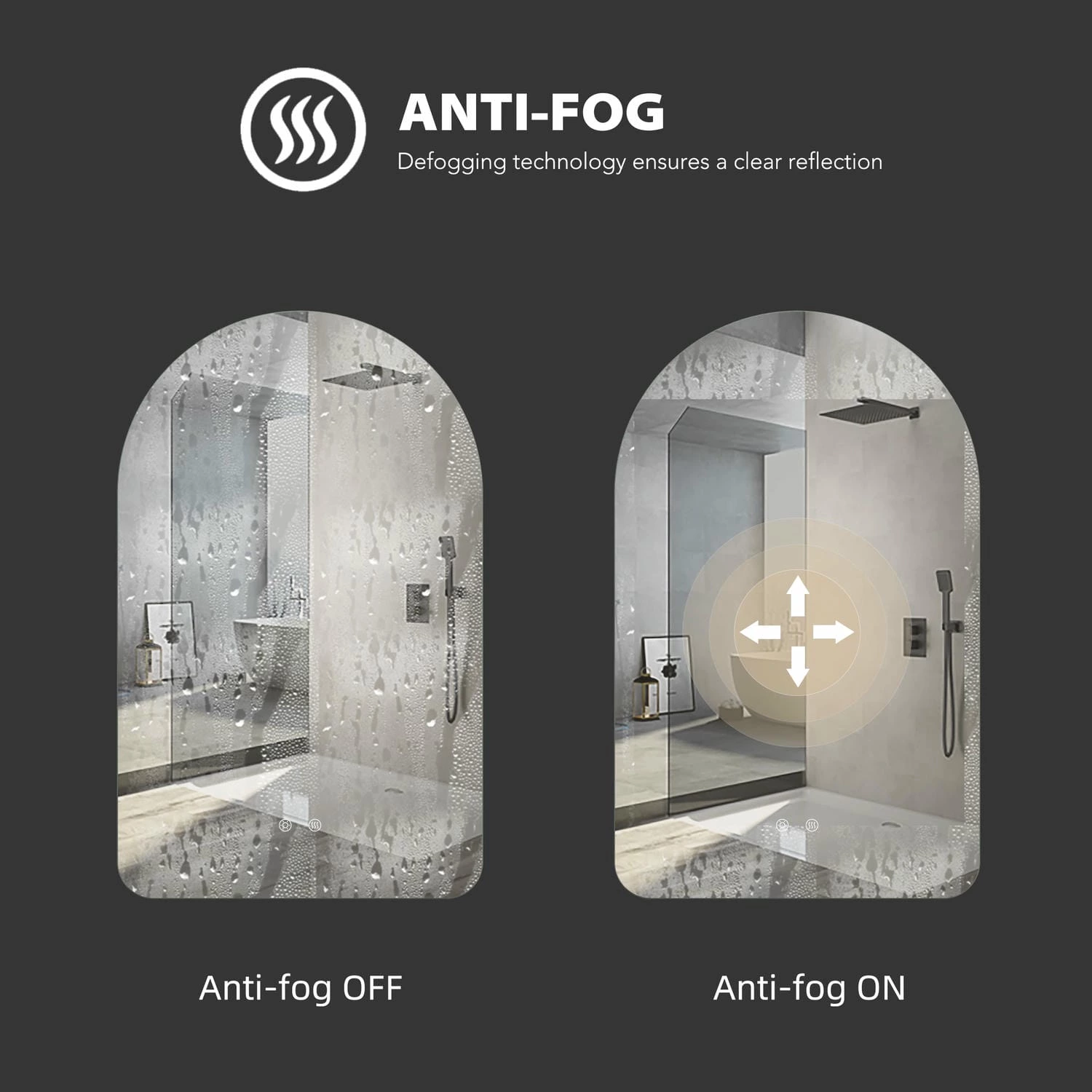 Arched LED Bathroom Mirror