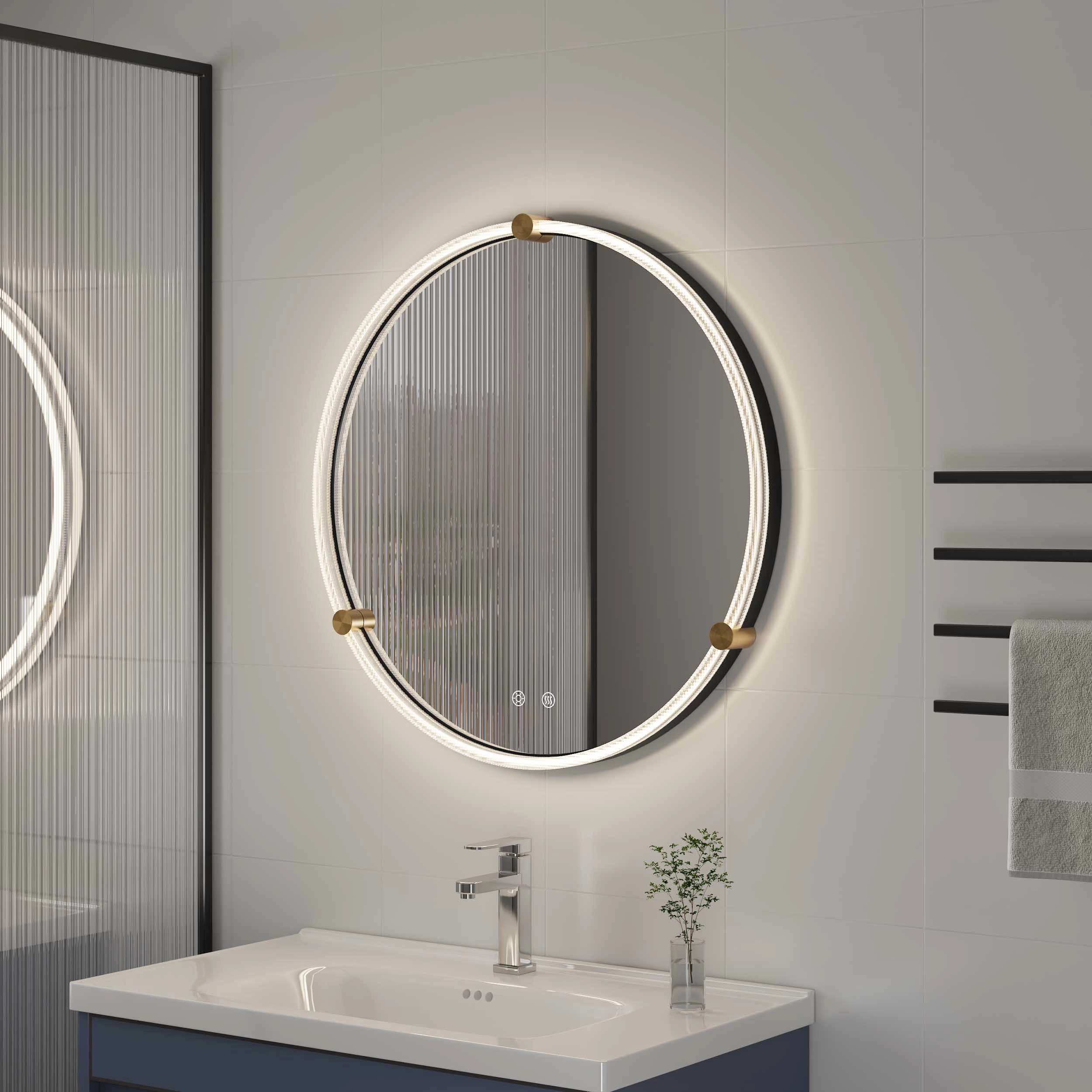 Miroir de salle de bain rond à LED