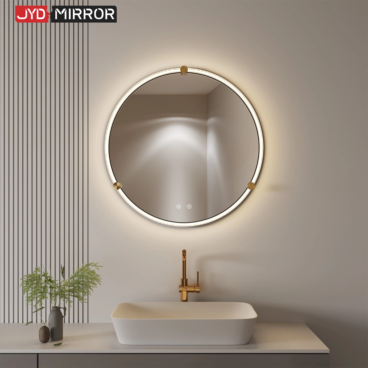 Miroir de salle de bain rond à LED