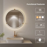 Miroir de salle de bain rond à LED