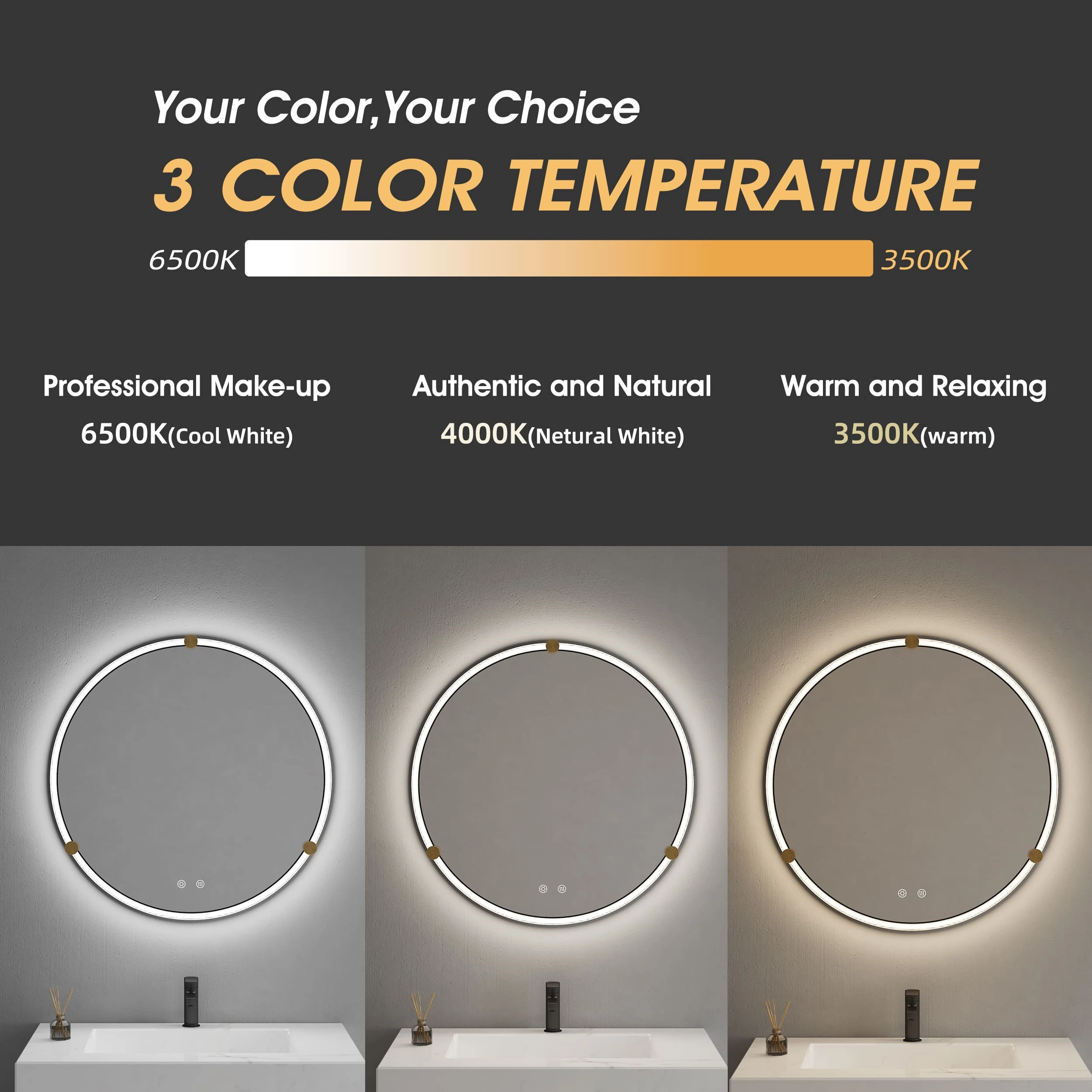 Round Led Bathroom Mirror